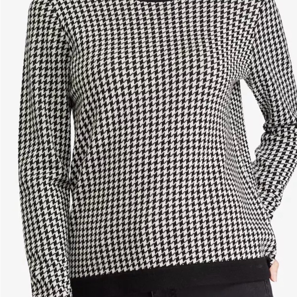 Ralph Lauren LRL Black and White Houndstooth Knit